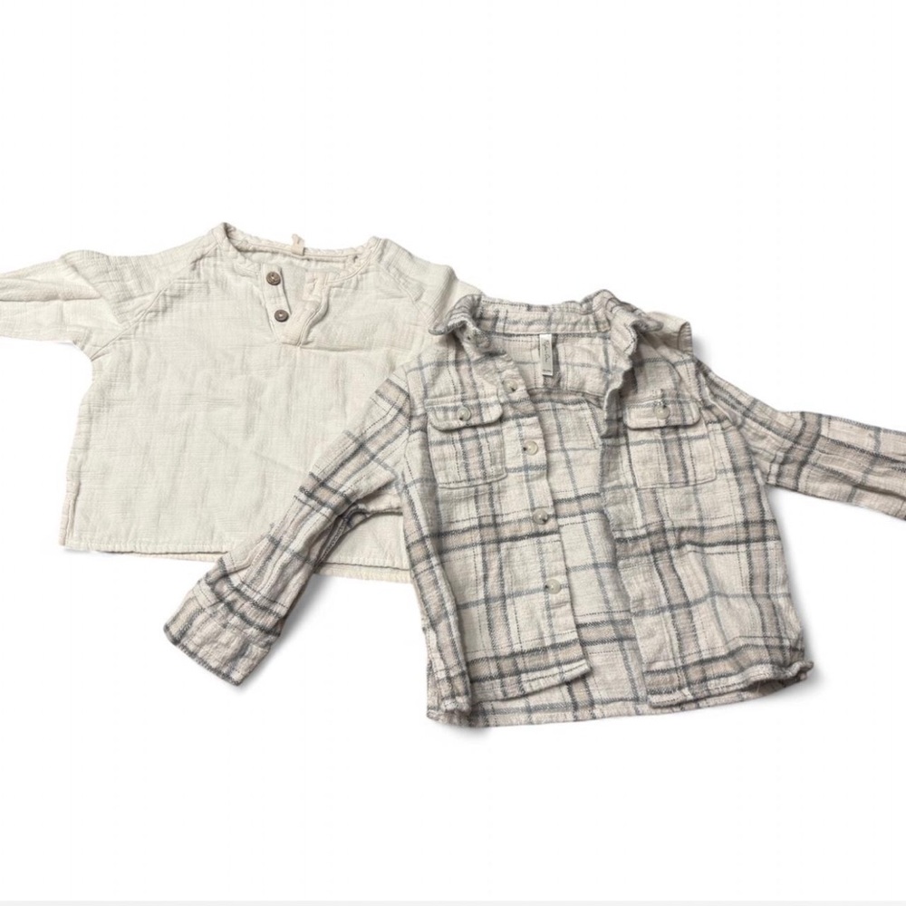 Toddler Rylee+ Cru flannel and shirt bundle